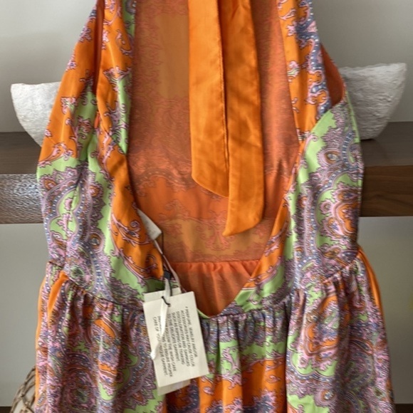 MM Couture by Miss Me Orange Halter Dress with Open Back - Picture 5 of 8